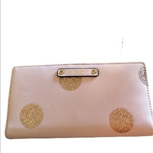 Kate Spade pink wallet with glitter dots